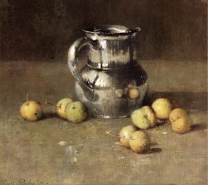 Emil Carlsens Still life with pitcher and pear
