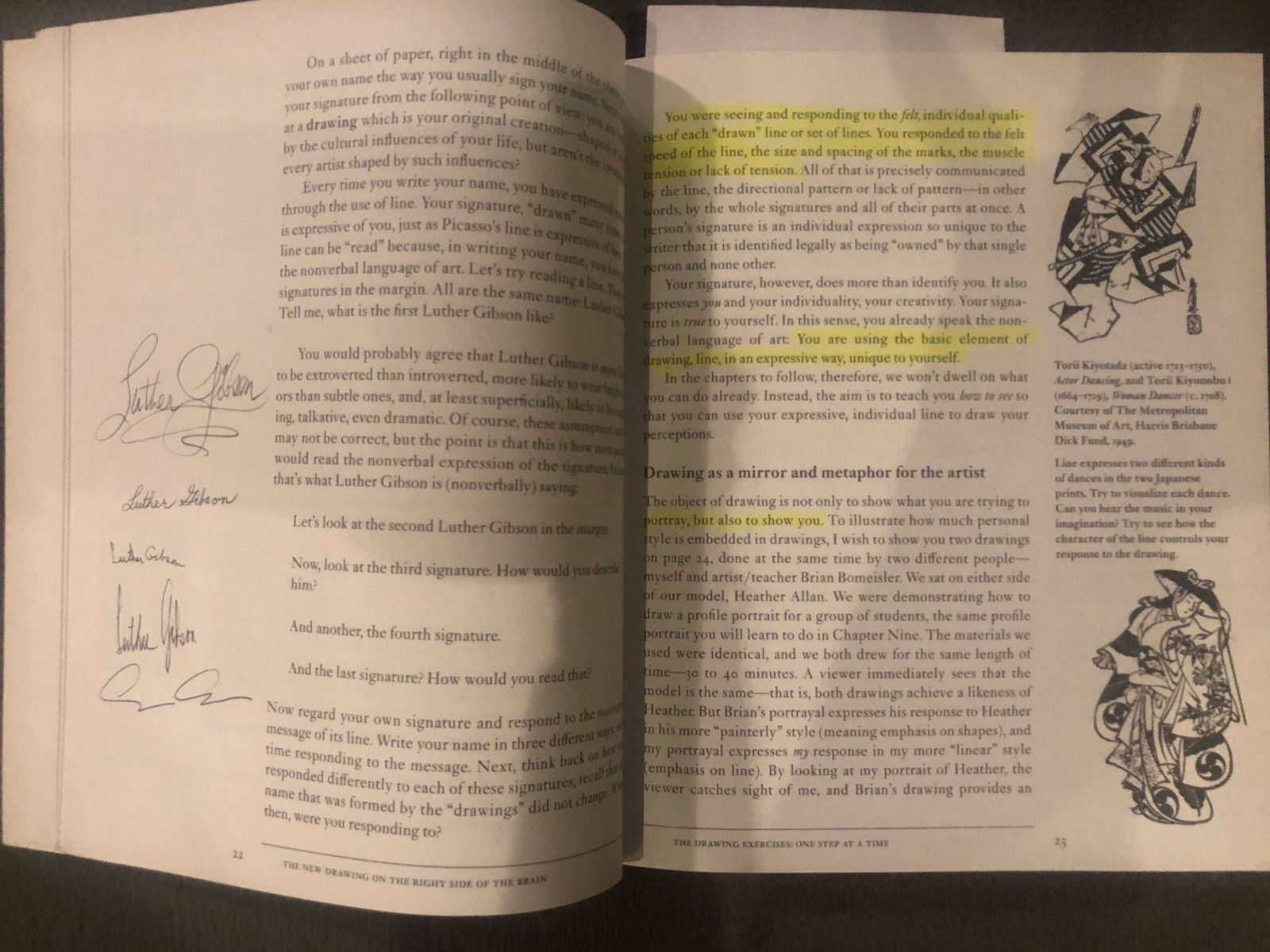 Drawing on the right side of the brain