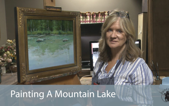 Painting a mountain lake with shanna kunz