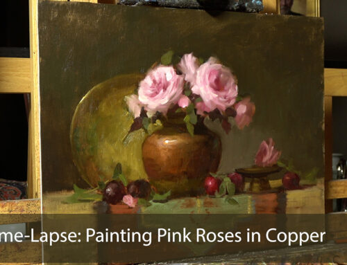 Time-lapse: Painting Pink Roses in Copper with Elizabeth Robbins